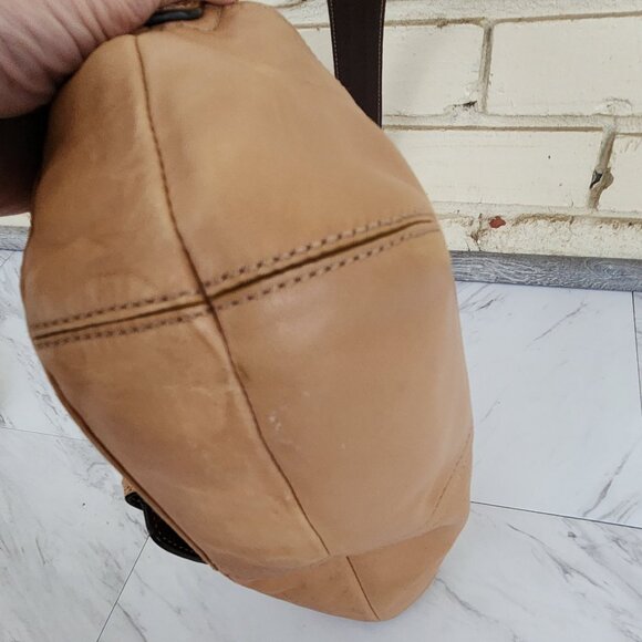 Vintage Coach Soho Tan Leather Buckle Flap Y2k Shoulder Bag m - Picture 9 of 16